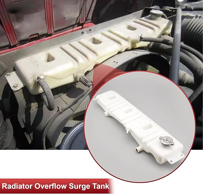 Radiator Overflow Reservoir Bottle Coolant Surge Expansion Tank with Cap for Ford Truck F600 F700 F800 1980-1998 F6HZ-8A080-B F5HT-8A080-HA