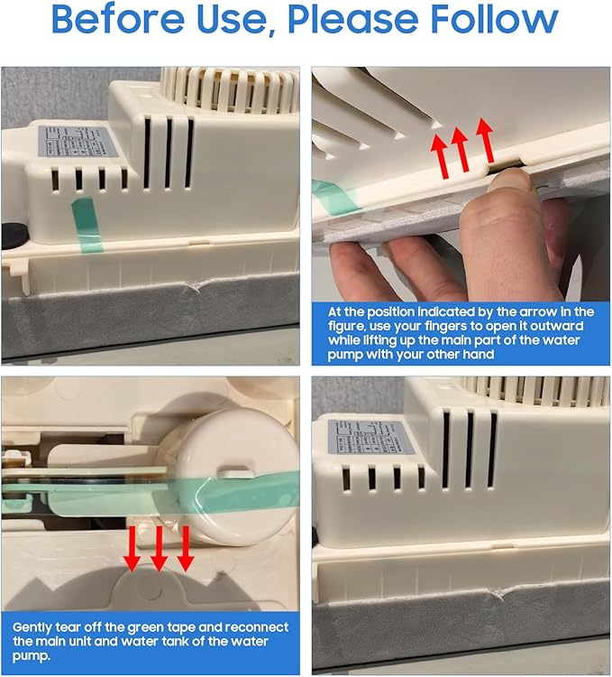 Automatic Condensate Removal Pump, HVAC Condensate Removal for Air Conditioner, Furnace, Dehumidifier,Ice Machine - 115 Volts/60Hz Ultra-Quiet with 16 Ft Hose,4 Water inlets & 2 Type outlets