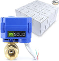U.S. Solid Motorized Ball Valve- 3/4" Brass Ball Valve with Standard Port, 9-24V AC/DC and 2 Wire Auto Return Setup (Pack of 25)