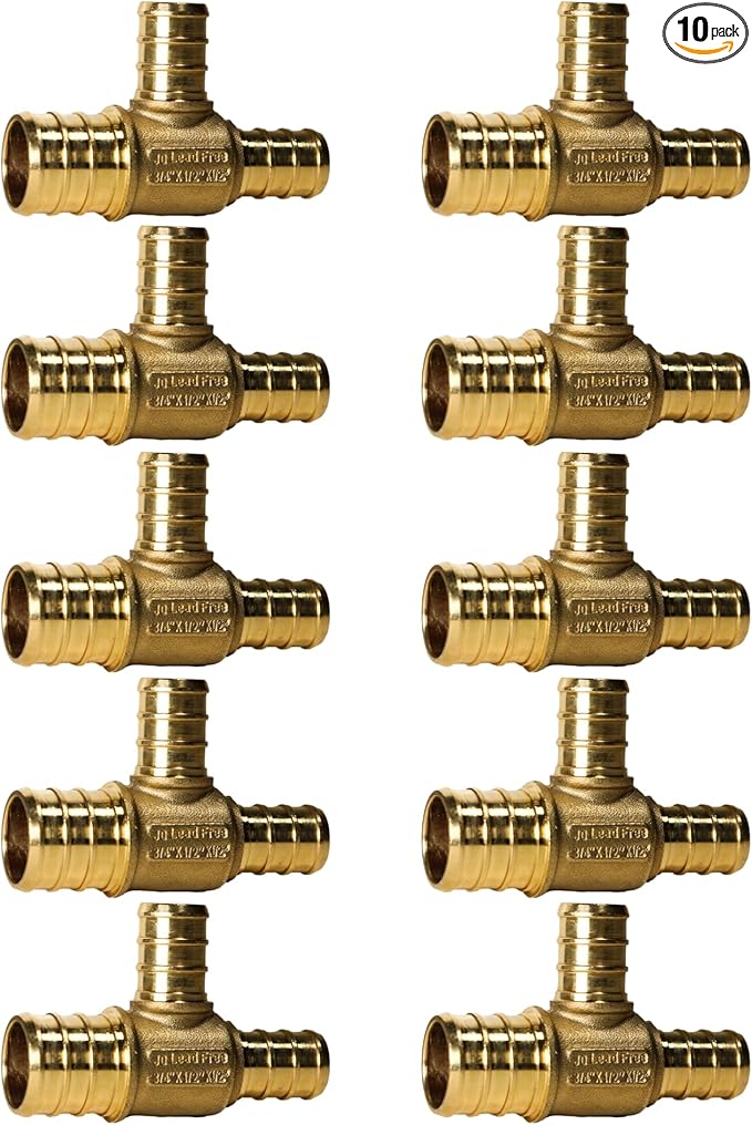 10 Pieces XFITTING 3/4" x 1/2" x 1/2" Pex Tee