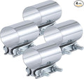 2.75 Inch Exhaust Clamp,2 3/4 In Butt Joint Exhaust Muffler Pipe Band Clamp Sleeve Coupler Stainless Steel(4PCS)