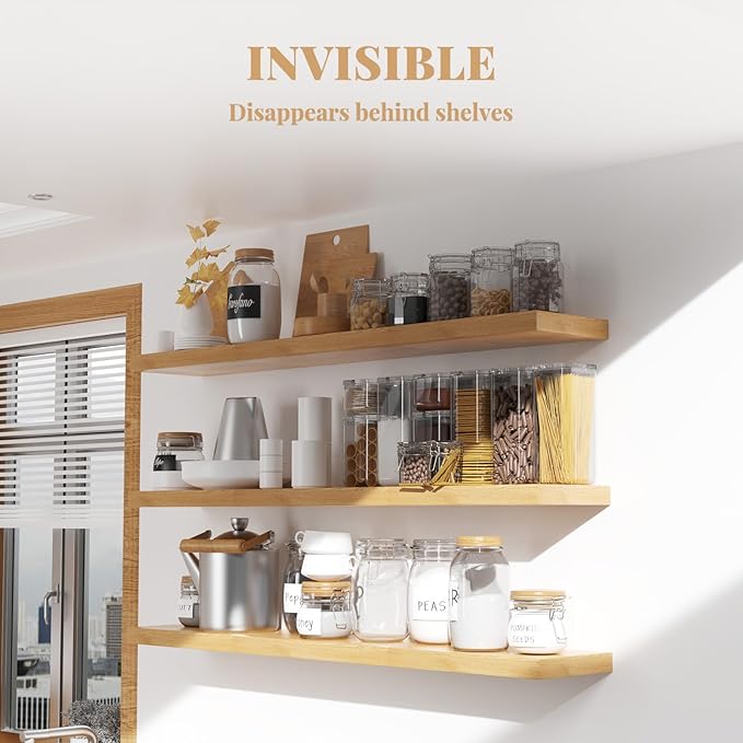 Floating Shelf Bracket Heavy Duty Shelving Brackets,Decorative Floating Shelf Hardware Black,Hidden Metal Shelf Support Bracket(18X8X1.2-Starter Jig)