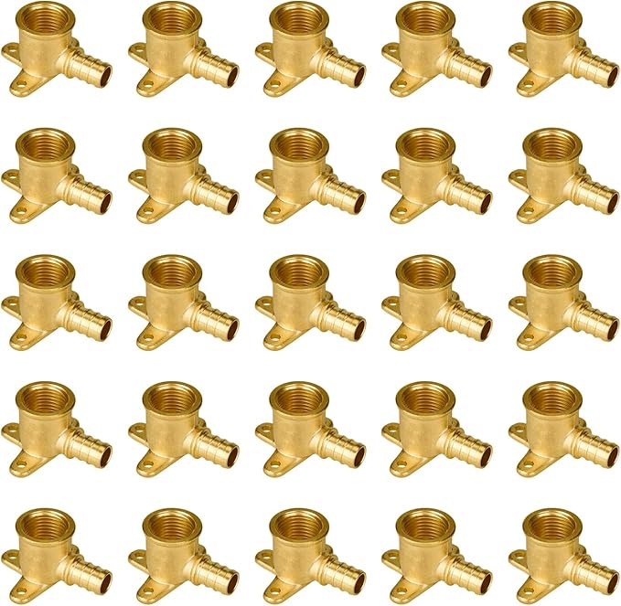 SUNGATOR 25-Pack 1/2" Pex Drop Ear Elbow, No Lead Brass, Pex Fittings 1/2 inch, NSF, UPC Certified