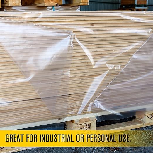 Aluf Plastics 6 MIL Thick Extra Strong Heavy Duty Clear All Purpose Vapor and Moisture Barrier Sheet Tarp/Drop Cloth - 10' x 25' - for Painting, Furniture, Carpet, Contractor, & Construction