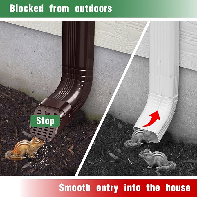 2"x3" Type-A Gutter Downspout Extensions Gutter Downspouts Downspout Diverter Outlet Filter and Leaf Guard for Bottom of Downspouts Extender