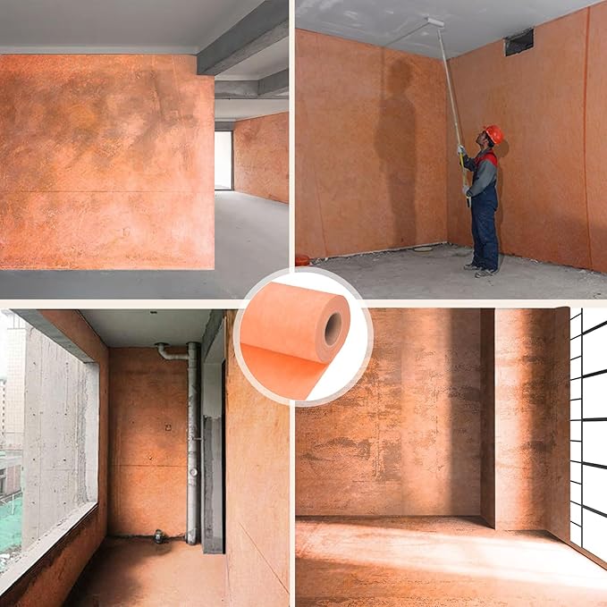 108 SQ FT Waterproofing Membrane for Bathroom Shower, 27.6mil, 3' 3" x 32.8FT Tile Flooring Underlayment Roll Under Ceramics, Natural Stone Tiles and LVT for Shower Wall, Bathroom Floors