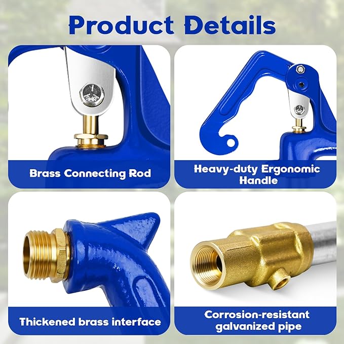 3.25FT Frost Proof Yard Hydrant,Freezeless Frost Free Outdoor Water Hydrant,3/4" Pipe Connection,Total Length 3.25ft,12’’Bury Depth,for Yard, Garden, Pasture Irrigation,Reliable Water Supply