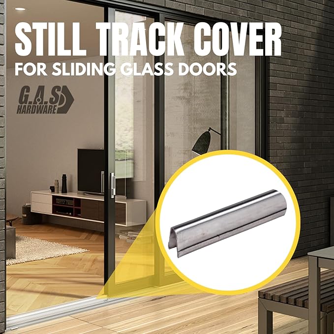 Sliding Door Repair Track Cover Repair Worn Damaged Sliding Glass Door Repair Horizontal Sliding Window Tracks Stainless Steel | Track Replacement for Patio Glass Door (4 Feet, 2 Pack)