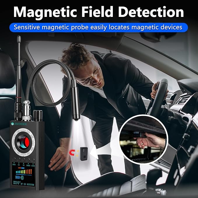 JMDHKK K19 Hidden Camera Detector, Bug Detector, Signal Detector, Spy Camera Finder for Travel, Hotel, Office, and Personal Privacy Protection(Gray)