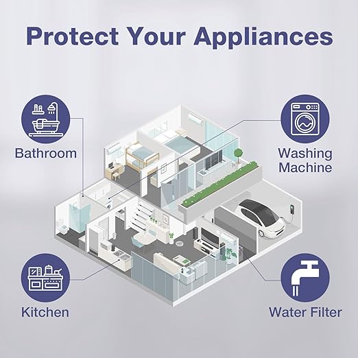 SimPure Whole House Water Filter System, 2 Stages Clear Home Water Pre-Filtration with Carbon and Sediment Filters, Reduce Odor, Chlorine, Taste, Iron, Lead, 1" NPT Brass Port, BPA Free(DB10C-2)