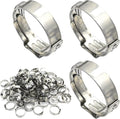 EATAKWARD 3/4 Inch PEX Cinch Clamps Rings, 100 Pack Single Ear Hose Clamps, 304 Stainless Steel Clamps Pinch Ring for PEX Tubing Fittings Connection