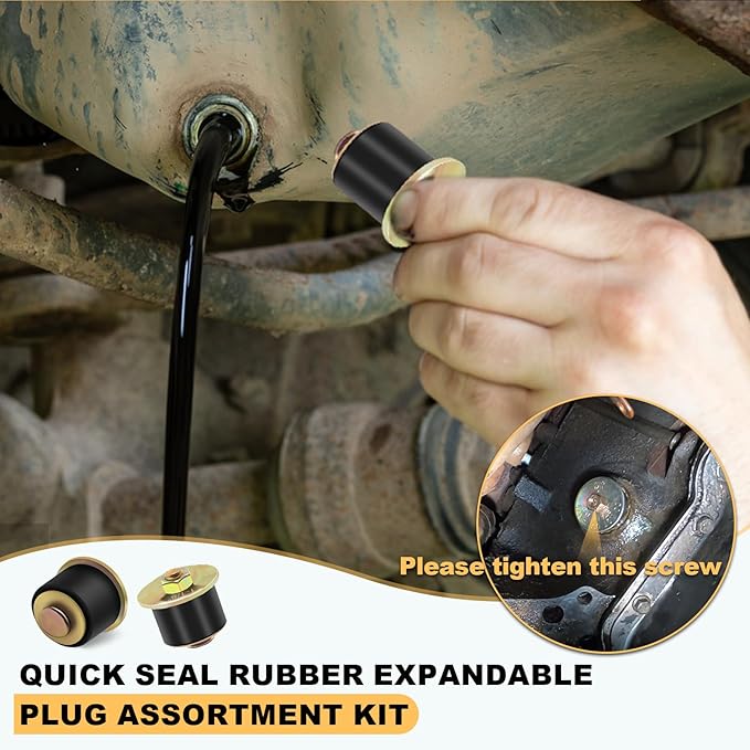 Siptenk 1-1/8" Freeze Rubber Expansion Plug 5 pcs, Automotive Rubber Expandable Freeze Plugs for Engine