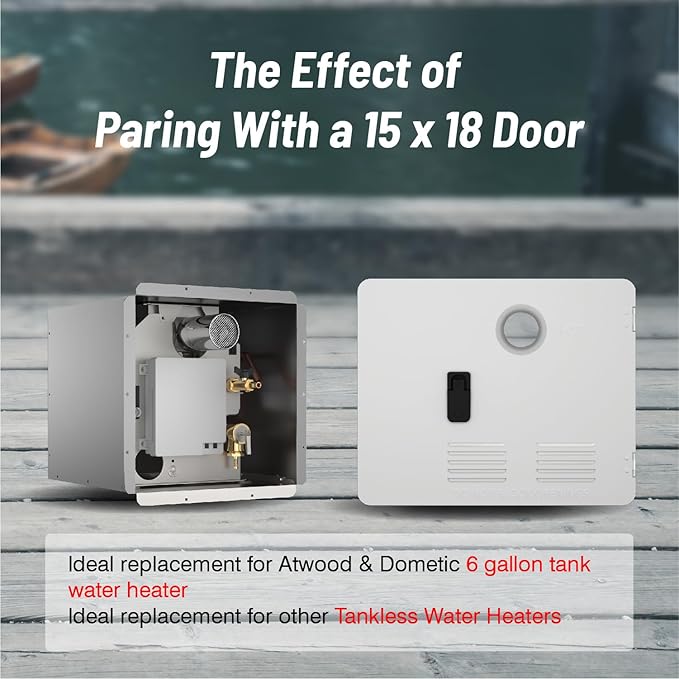 Ranein 15 x 18 Inches RV Water Heater Black Door. ONLY Door kit for Ranein RV water heaters