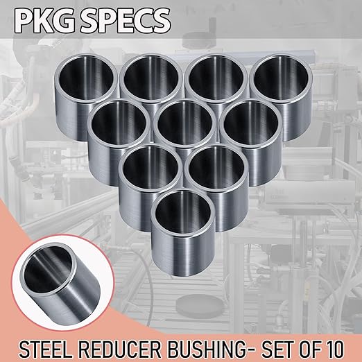 Stainless Steel Reducer Bushing, Screw Standoff Metal Spacer 3/4" to 5/8" Steel Reducer Standoff Bushing Adapters for 5/8" Screws Bolts and Rods, Round Metal Stainless Steel Spacer Set of 10
