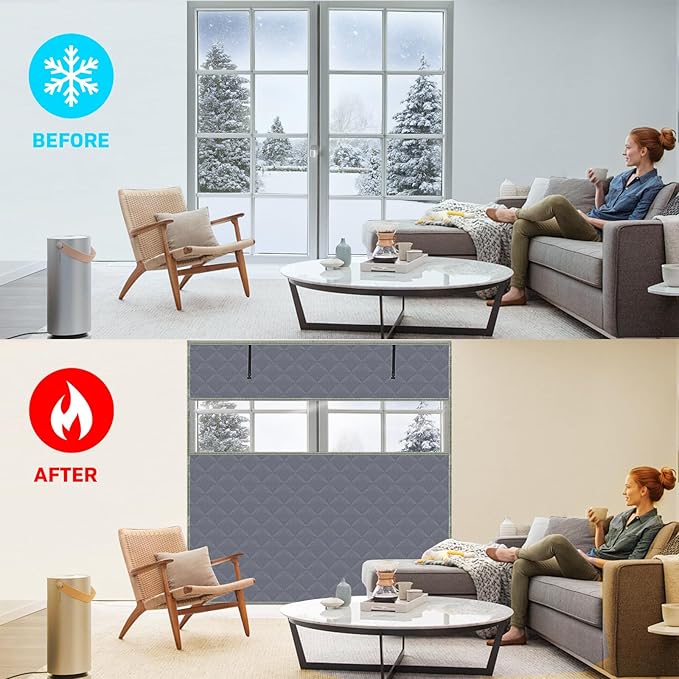 Thermal Window Cover for Winter 26" x 38" Visible Thermal Window Insulation Reusable Oxford Cloth Cotton Layer Thermal Window Cover Insulated Window Cover Warm Waterproof Attic Insulation Cover