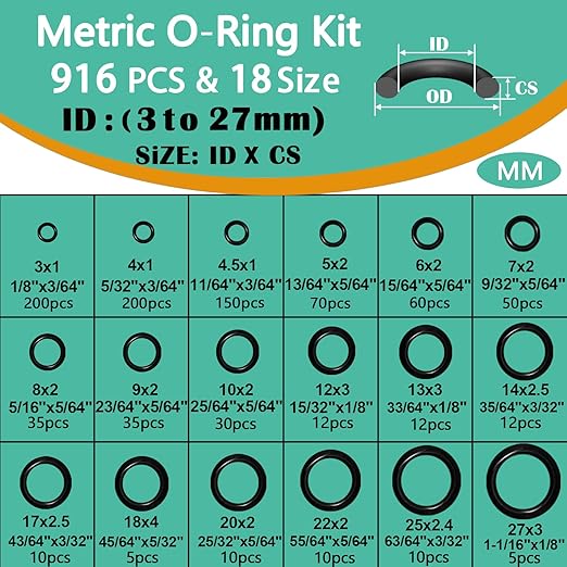 37 Size 1075 Pcs Faucet Washers & O-Rings Kit & Plumbing Gasket 3-in-1 Home Universal Rubber Washers Assortment Kit for Faucet Hose Spigot Plumbing Seal Repair with Pick Hook