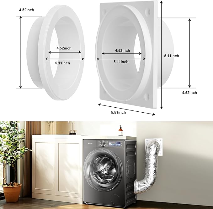 Magnetic Dryer Vent coupling-Quick Connection and Disconnection,Dryer Vent Hose Magnetic Connector Kit,Strong Magnetic Self-connection Easy to Clean Quick Connector with 4 inch Hose