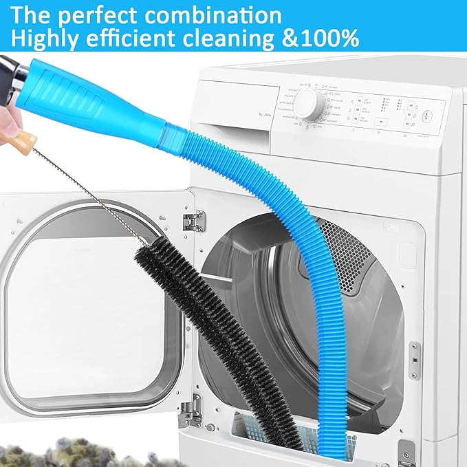 7 Pcs GE Washer Dryer Combo,Thickened WH01X35719 Lint Filter Replacement with Dryer Vent Cleaner Kit,2025 Upgraded Lint Filter for Ge Washer Dryer Filter Sponge,Models: PFQ97HSPVDS