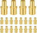 20-Pack Foskan 1/2" x 3/4" PEX Straight Reducing Coupling,Brass Crimp Fittings for PEX Tubing Pipe