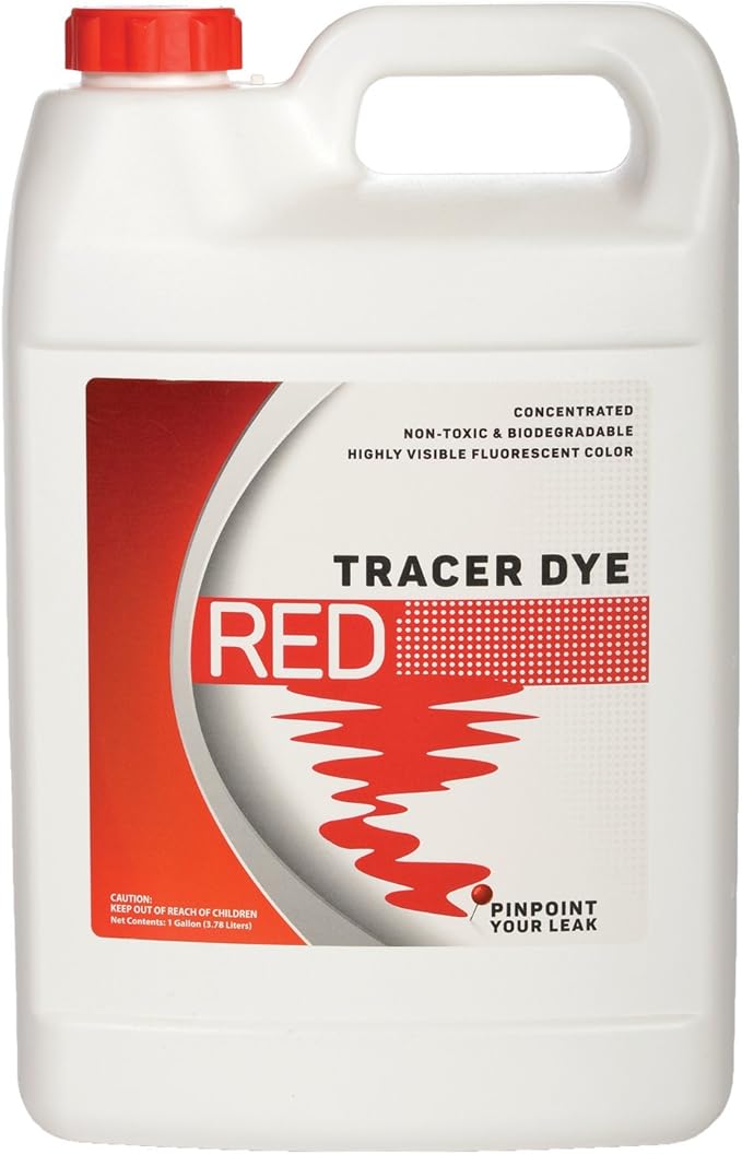 Concentrated Red Tracer Dye - Highly Concentrated Fluorescent Water Tracing & Leak Detection Dye - One Gallon (128 Ounces)