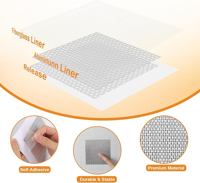 Romeda Drywall Patch Kit 11 Pack, 4/6/8 Inch Wall Patch with Extended Self Adhesive Mesh, Dry Wall Patch with Scraper and Sandpaper for Hole Repair