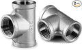 Beduan 3/4" Tee Female NPT T Shaped 3 Way Cast Pipe Fitting - Stainless Steel 304 (Pack of 2)