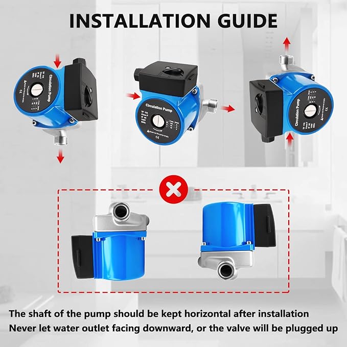 Hot Water Recirculating Pump Recirculation System & BSP 3/4" w/NPT 1/2" Adapter, Sensor Valve 304 Stainless Steel Bybass Valve Kit for Instant Hot Tank Water Heaters # 595916 095580