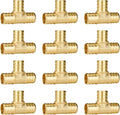 SUNGATOR 12-Pack 3/4" Pex Tee, No Lead Brass, 3/4 Inch Pex T Fittings
