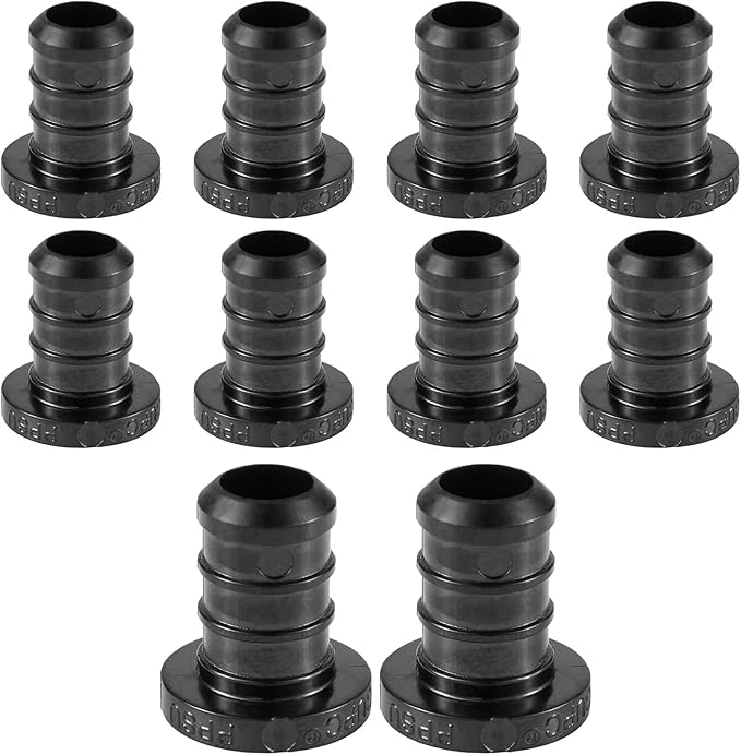 10-Pack EFIELD Pex Fittings Poly PPSU Barb Crimp 3/4-inch Plug (End Cap), ASTM F2159,(PPSU1807042-10PCS)