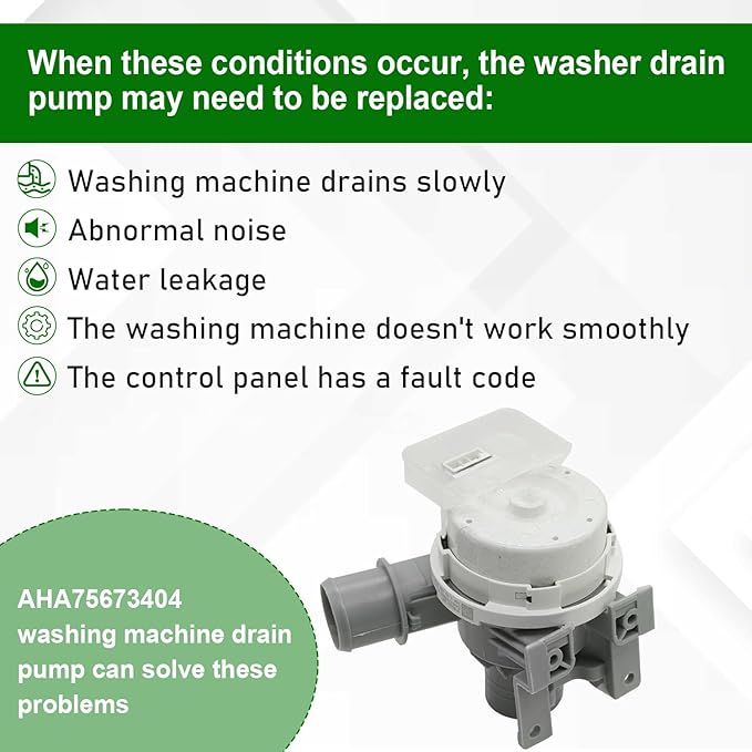 Upgraded AHA75673404 AHA75673402 Washer Drain Pump Assembly Compatible with LG Washing Machine Drain Pump Replace AP6978814 PS12748410 WT7060CW WT7100CW WT7150CW WT7250CW WT7300CV etc.