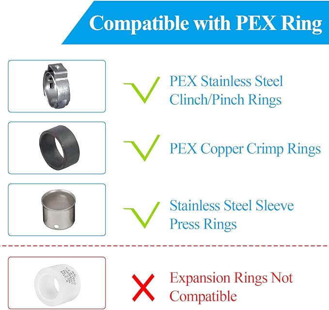 WiseWater 36 Pcs Pex Fittings, 1/2 inch T PEX Tee(12PCS) & 90 Degree Elbow & Straight Coupling, Brass Barb Crimp Pipe Fitting for Pex Pipe(Pack of 36), UPC Certified
