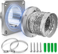 Magnetic Dryer Vent Coupler with 4 inch Hose，Magnetic Dryer Vent Coupling for Connection and Disconnection,Magnetic Dryer Vent Connector Kit Strong Magnetic Self-connection(silver）