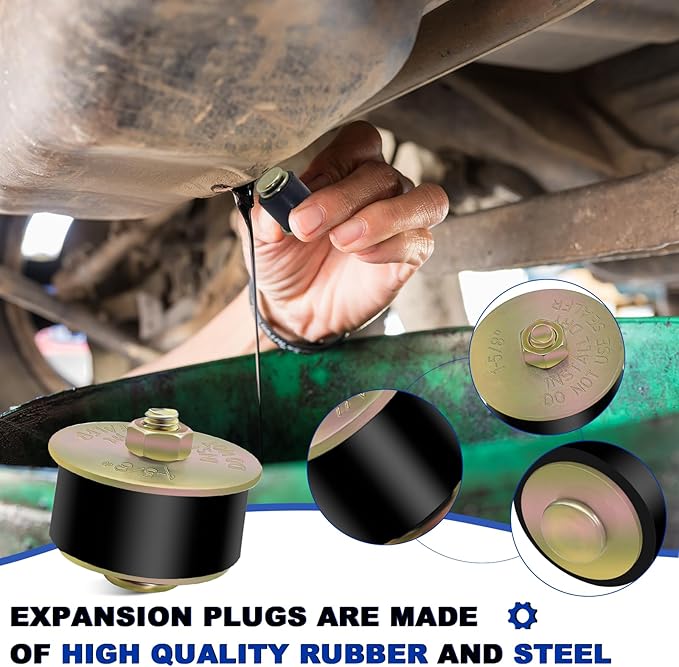 1-5/8" Rubber Expansion Freeze Plugs, 4PCS Automotive Engine Expandable Freeze Rubber Plugs Fit Hole: 1-5/8" to 1-3/4”(41mm - 44mm)