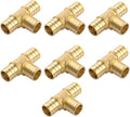 3/4 inch T PEX Tee 3/4" x 3/4" x 3/4" (Pack of 7) Lead-Free Brass Barb Crimp Pipe Fitting/Fittings