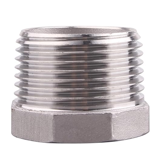 Stainless Steel Reducer Hex Flush Bushing, 1" NPT Male 3/4" NPT Female,Reducing Adapter Cast Pipe Fitting