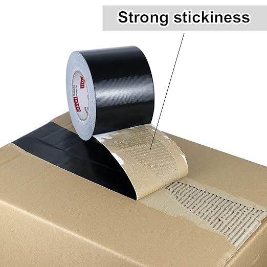 4 Inches Duct Tape Black, Industrial Grade 4 inches x 55 Yards (164 ft), 9 Mil Heavy-Duty, Waterproof, Flexible, No Residue, UV Resistant for Crafts & Home Improvement