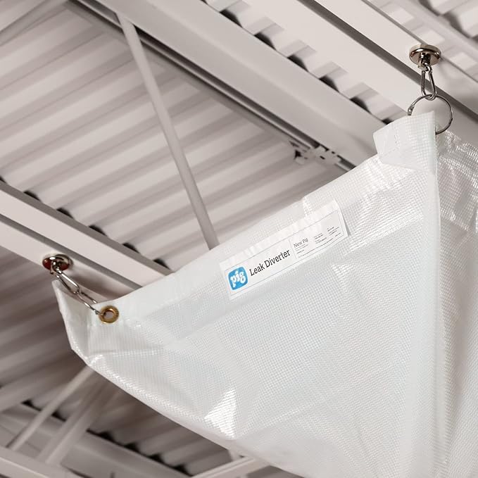 PIG Quick Response Roof Leak Diverter Tarp Kit with Magnetic Hanging Clips - 30" x 30" - PMB30587-WMG