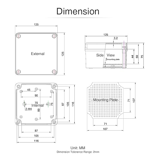 QILIPSU Outdoor Junction Box IP67 Waterproof Project Box ABS Plastic Weatherproof Electrical Enclosure Clear Cover (4.9"x4.9"x3" CC)