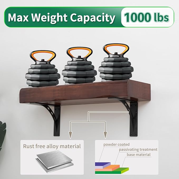7 inch X 6 inch Heavy Duty Bracket,Granite Countertop Support, Heavy Duty Shelf Brackets , Max Load 1000 Lbs ,Mantel Brackets (Set of 2) - Countertop Support Brackets (7" x 6")