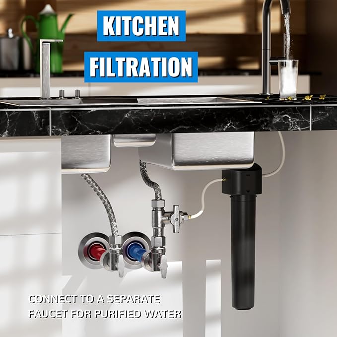 SUNGATOR 1-Pack Angle Stop Valve, Angle Water Shut Off Valve 1/2 x 3/8 Inch Compression, Toilet Water Shutoff, 1/4 Turn, No Lead Brass Push-to-Connect Plumbing Fittings for PEX Pipe, Copper, CPVC
