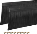 uxcell 2Pcs Door Brush Bottom Sweep H-Shape Aluminum Alloy Base with 5.9-inch PP Brush for Home, Industrial (47-inch L, Black)