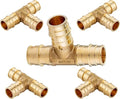(5-Pack) Seelink 1/2" x 1/2" x 1/2" PEX-A Tee Expansion Fittings, for PEX Tubing Pipe Hose Fittings, ASTM F1960(PEX1960041-5Pack)