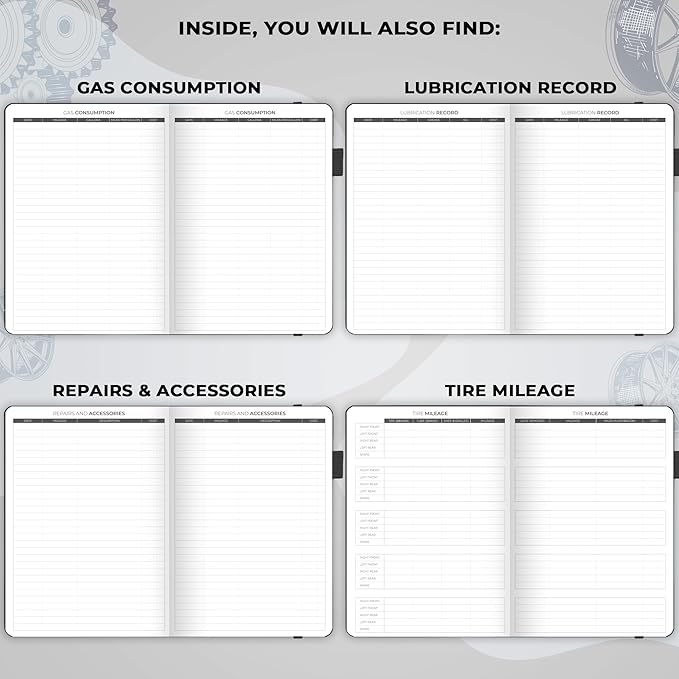 Clever Fox Auto Mileage Log Book – Vehicle Logbook with Mileage, Expense, Gas Consumption & Lubrication Trackers – Driving Logger for Car Records – A5 Size, 1,674 Mileage Entries (Black)