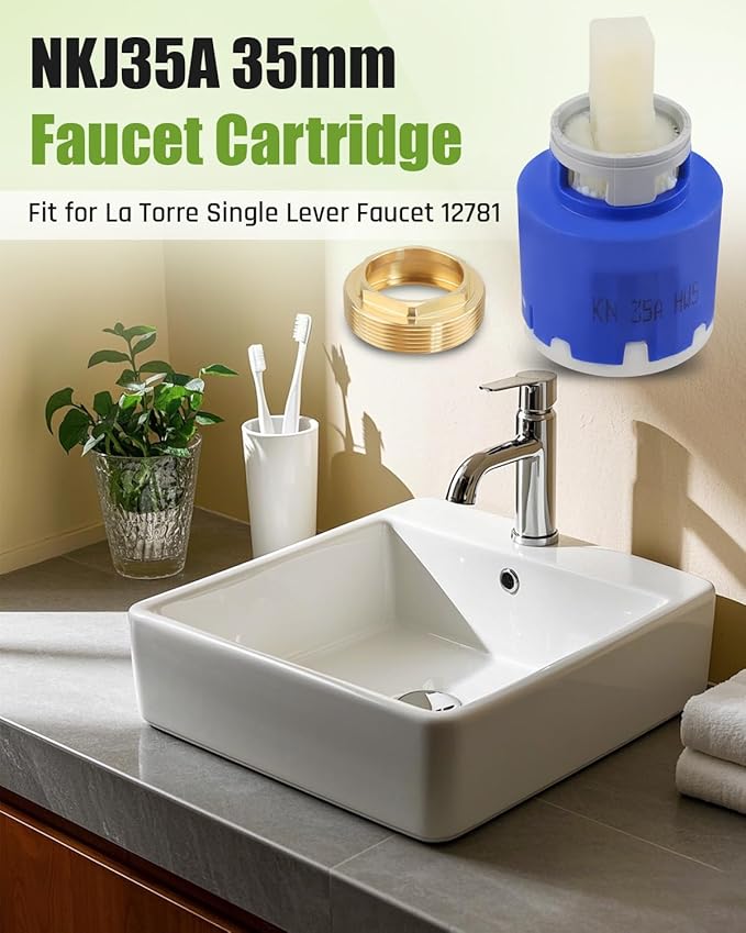 NKJ35A Single Lever Faucet Cartridge Fit for La Torre 12781, 35mm, Replacement Cartridge W/Right Rotation