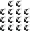uxcell 1-1/8"(28mm) Cable Clamp, 304 Stainless Steel Rubber Cushioned Insulated Clamp R Shape Metal Clamp Tube Holder for Pipe Hose Wire Cord Installation 14Pcs