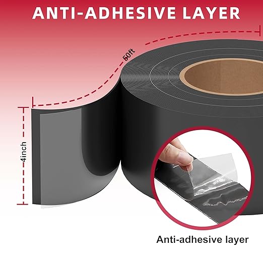 Joist Tape for Decking 4'' x 50',4 Pack Weatherproof Butyl Sealant Deck Tape Joists, Flashing Tape Waterproof Roof Flashing Joist Tape 4 inch