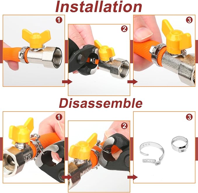 600PCS 22 Sizes Single Ear Hose Clamps, 5.3-33.1mm Crimp Hose Clamps 304 Stainless Steel, Ear Clamp Perfect for Automotive, Home Appliance Line, Pipe Hoses and Industry Use By Hydencamm