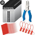 100 Sets 2026–2029 Fire Extinguisher Tags Aluminum Metal Inspection Record Tags 2.2 x 3 Inch with Hole Puncher & Numbered Security Zip Ties for Monthly Fire Extinguisher Inspection Indoor Outdoor