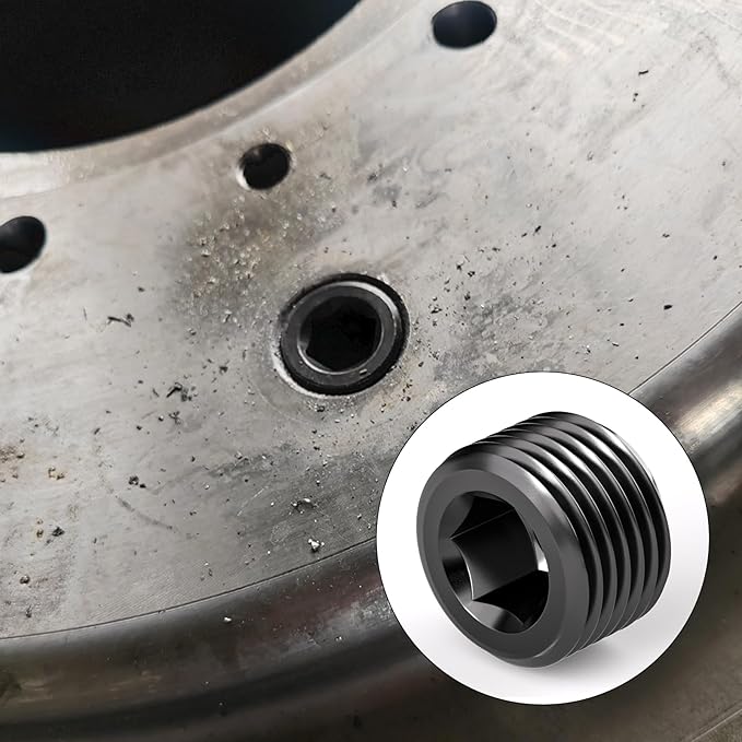 GASHER 25Pcs Carbon Steel Pipe Plug Fitting Internal Hex Thread Socket Pipe Plug Set, 1/8" 1/4" 3/8" 1/2" 3/4" NPT