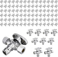 100-Pack Foskan Dual Outlet Angle Stop Valve,1/4 Turn Shut off Valve,1/2" PEX-A x 3/8" OD x 3/8" OD,Chrome Plated Brass